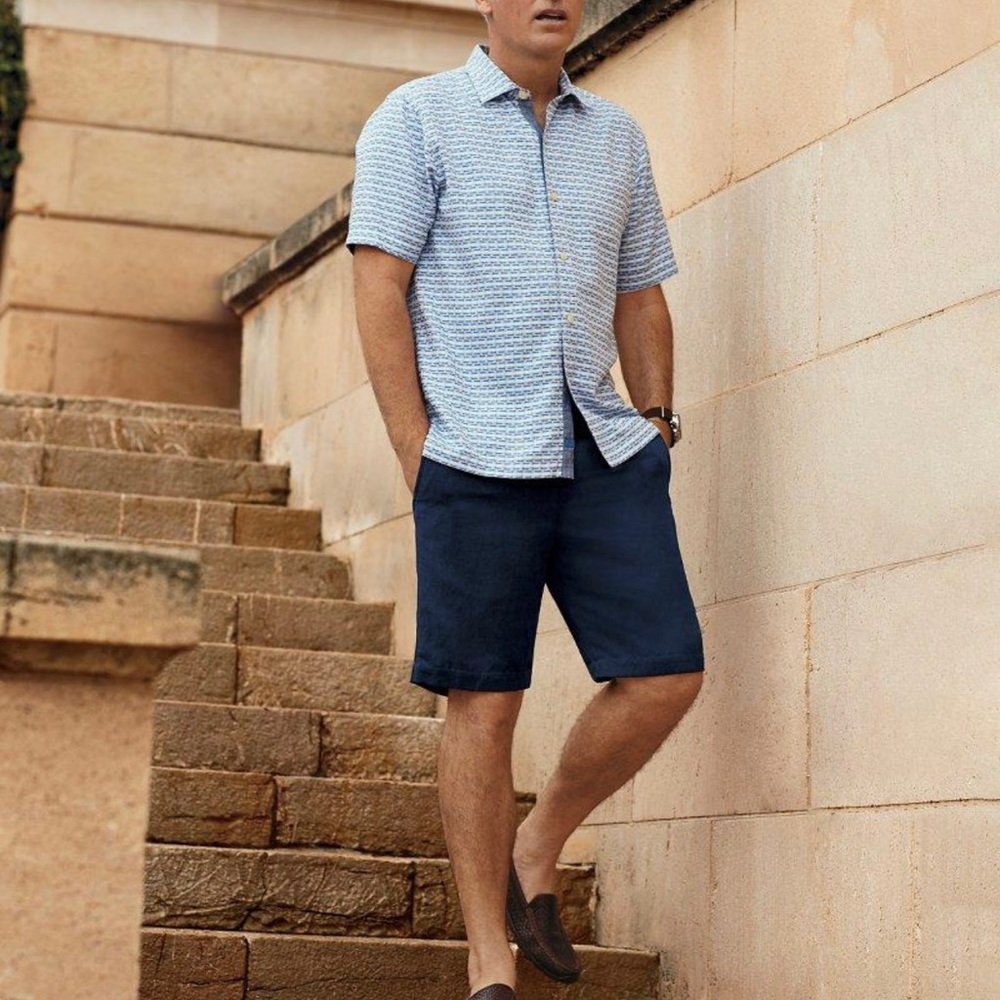 Tommy Bahama Geo print camp style shirt, L, $45